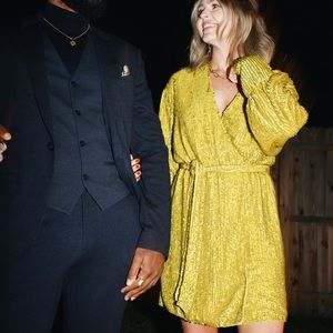 ASOS DESIGN sequin wrap mini dress